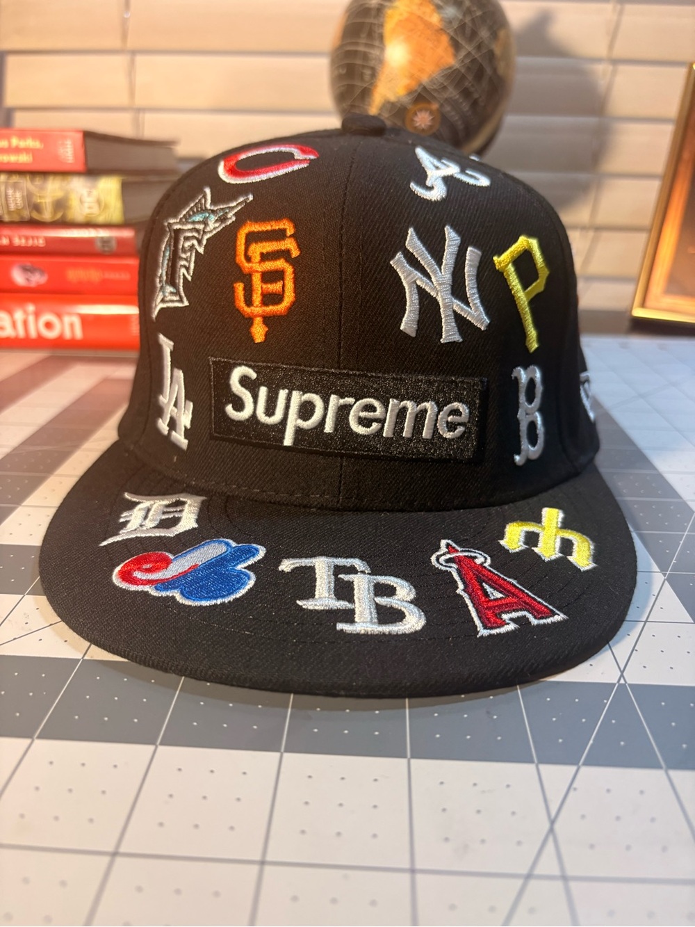 New Era Supreme Black Logo MLB Baseball Cap